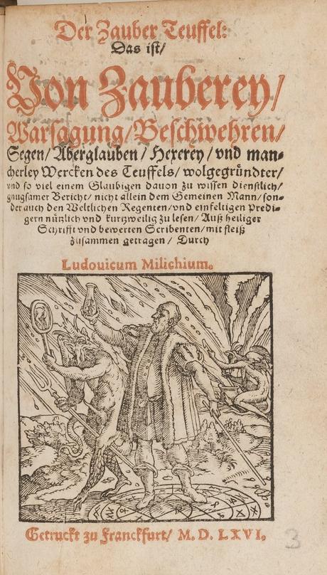 1564 Frontispice Ludwig Milichius (Milch), Der Zauber Teuffel Frankfurt gallica