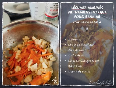 Légumes marinés (do chua) à la vietnamienne pour sandwich (banh mi vietnamien)