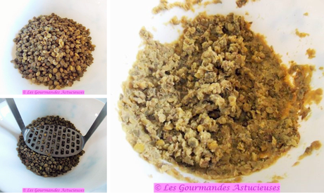 Lentilles et quinoa épicés dans une feuille de bourrache (Vegan)