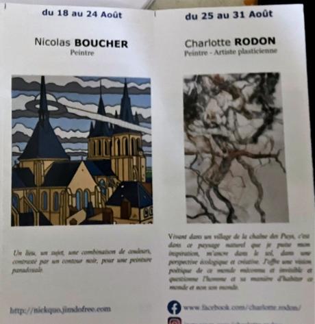 L’Art à la Chapelle -Saison 2023 -16 Juin au 31 Août 2023. Noyers sur cher. Le Vendredi 25 Août 2023. «  » Charlotte Rodon «  »