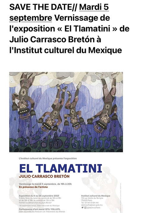 Institut Culturel du Mexique   » El Tlamatini  » 5 Septembre 2023.