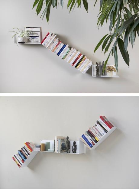 rangement bibliothèque mur design flottant invisible