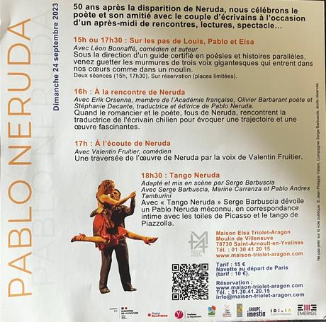 Maison Aragon Triolet   » Pablo Neruda  » – Bernard Moninot – le 3 Septembre 2023.