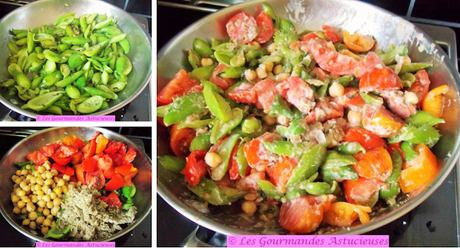 Poêlée de cyclanthères, tomates, noix et écrasée d'orties (Vegan)