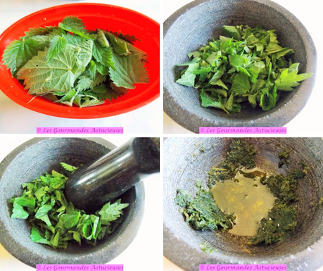 Poêlée de cyclanthères, tomates, noix et écrasée d'orties (Vegan)