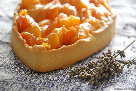 Tarte panna cotta citron amande et abricots rôtis au miel pour le défi CuisinenAddict