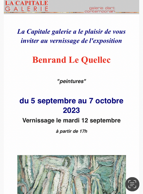 Galerie La capitale – exposition Bernard Le Quellec. à partir du 5 Septembre 2023.