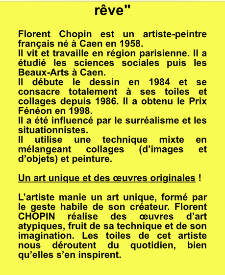 Galerie CRIDART à Metz   » exposition Florent Chopin  » à partir du 7 Septembre 2023.