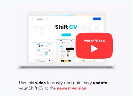 ShiftCV – Blog \ CV \ Portefeuille \ WordPress Comment mettre à niveau vers ShiftCV 3.0